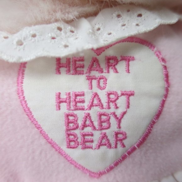 Vtg 80's Heart to Heart Baby Bear Plush With Working Heart - Picture 3 of 11